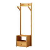 Sleek Modern Bamboo & MDF Hall Tree — Rectangular Design with 1 Cabinet and 2-Tier Storage for Bedroom & Living Room