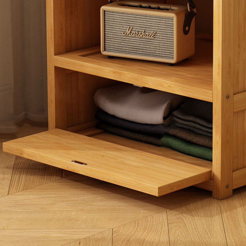 Sleek Modern Bamboo & MDF Hall Tree — Rectangular Design with 1 Cabinet and 2-Tier Storage for Bedroom & Living Room