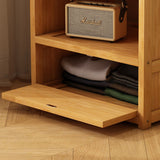 Sleek Modern Bamboo & MDF Hall Tree — Rectangular Design with 1 Cabinet and 2-Tier Storage for Bedroom & Living Room