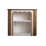 Elegant Rustic Traditional MDF Rectangular Console Table with Timeless Carvings, 3-Tier Design for Living Room