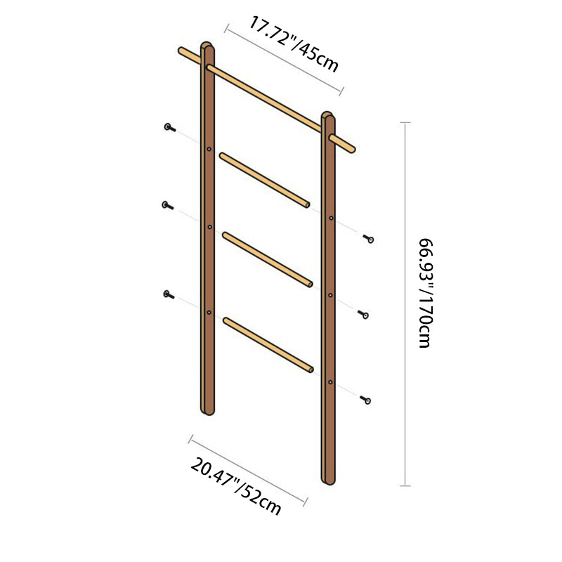 Elegant Modern Solid-Wood Ladder Hall Tree with Towel & Garment Rack – Space-Saving Organizer for Bedroom & Bathroom