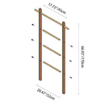 Elegant Modern Solid-Wood Ladder Hall Tree with Towel & Garment Rack – Space-Saving Organizer for Bedroom & Bathroom