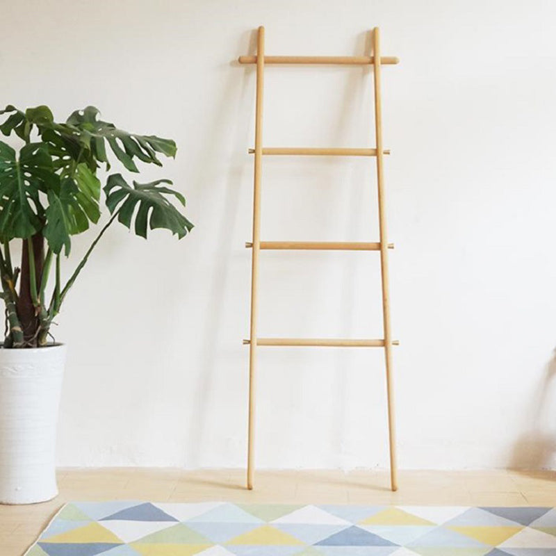 Elegant Modern Solid-Wood Ladder Hall Tree with Towel & Garment Rack – Space-Saving Organizer for Bedroom & Bathroom