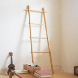 Elegant Modern Solid-Wood Ladder Hall Tree with Towel & Garment Rack – Space-Saving Organizer for Bedroom & Bathroom