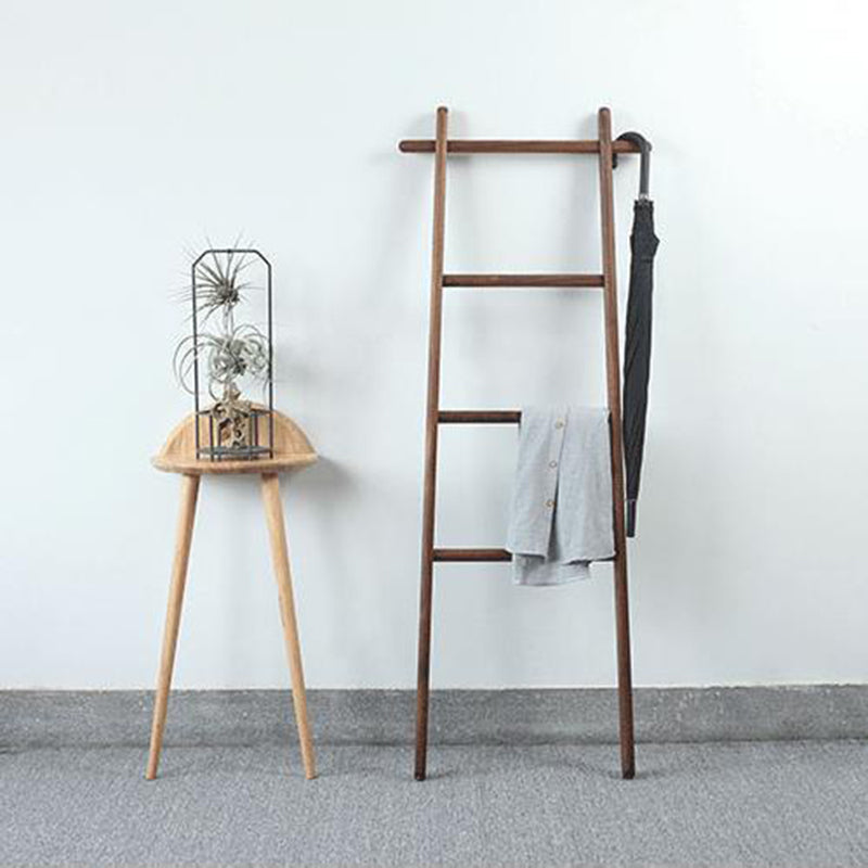 Elegant Modern Solid-Wood Ladder Hall Tree with Towel & Garment Rack – Space-Saving Organizer for Bedroom & Bathroom