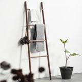 Elegant Modern Solid-Wood Ladder Hall Tree with Towel & Garment Rack – Space-Saving Organizer for Bedroom & Bathroom