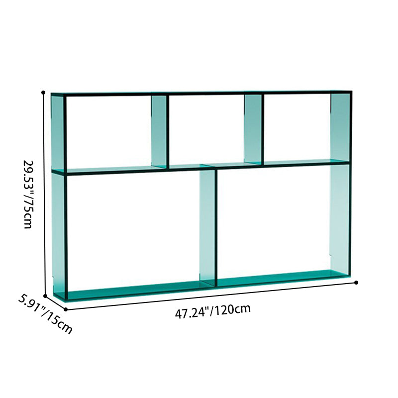 Sleek Modern Minimalist Acrylic 3-Tier Rectangular Display Rack for Living Room
