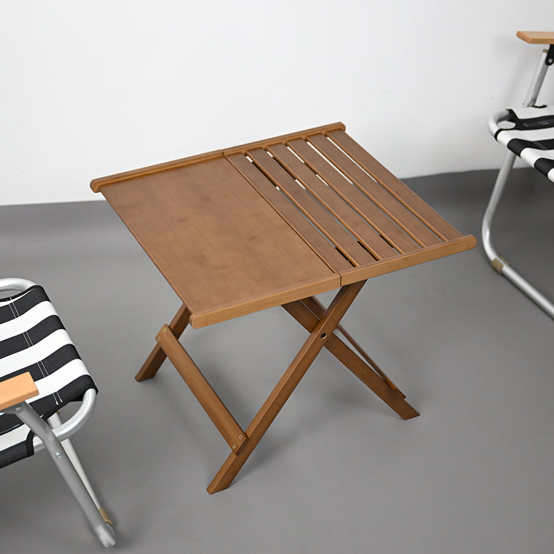 Modern Minimalist Bamboo Rectangular Coffee Table – Foldable for Outdoor Patio & Camping