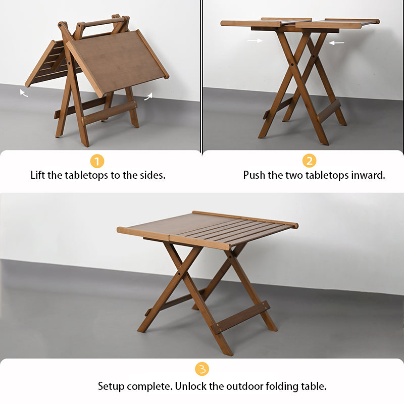 Modern Minimalist Bamboo Rectangular Coffee Table – Foldable for Outdoor Patio & Camping