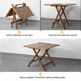 Modern Minimalist Bamboo Rectangular Coffee Table – Foldable for Outdoor Patio & Camping