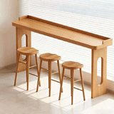 Elegant Modern Minimalist Solid Wood Rectangular Bar Table for Dining Rooms & Cafés