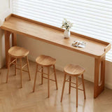 Elegant Modern Minimalist Solid Wood Rectangular Bar Table for Dining Rooms & Cafés