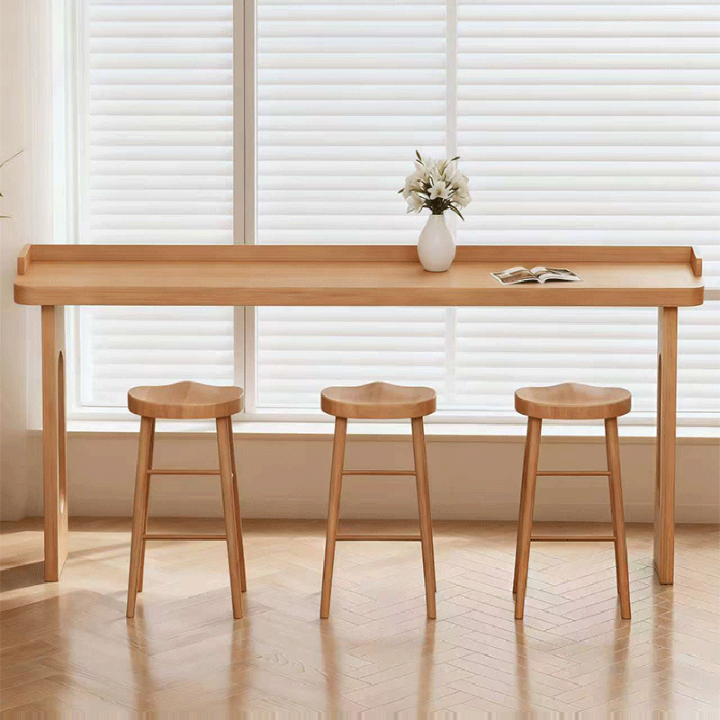 Elegant Modern Minimalist Solid Wood Rectangular Bar Table for Dining Rooms & Cafés