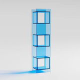 Sleek Modern Acrylic 5-Tier Rectangular Storage Shelf with Open-Display Bookcase for Living Room & Home Office