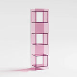Sleek Modern Acrylic 5-Tier Rectangular Storage Shelf with Open-Display Bookcase for Living Room & Home Office