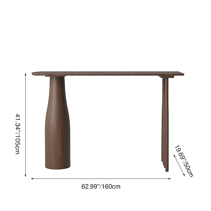 Modern Mid-Century Solid Pine Bar Table with Sculptural Tapered Pedestal – A Statement Piece for Home Dining