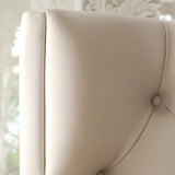 Eco-Friendly Microfiber Leather Tufted Beige Bed Frame - French Style Sustainable Customizable And Stylish For Your Bedroom