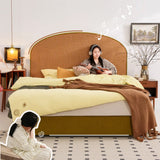Removable Covers Beech Wood Bed Frame - Retro Customizable & Eco-Friendly Bed