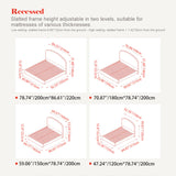 Removable Covers Beech Wood Bed Frame - Retro Customizable & Eco-Friendly Bed