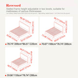 Wavy Paint-Free Solid Wood Bed Frame - Beige Linen French Design For Your Bedroom