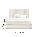 White Vertical Channel Tufted Headboard Bed Frame - French-Style Soft Upholstery & Clean Edge Bed For Your Bedroom