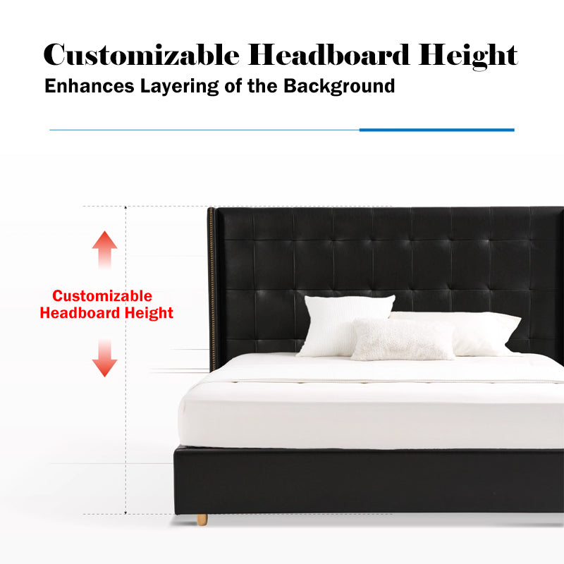 White Vertical Channel Tufted Headboard Bed Frame - French-Style Soft Upholstery & Clean Edge Bed For Your Bedroom
