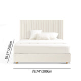 White Vertical Channel Tufted Headboard Bed Frame - French-Style Soft Upholstery & Clean Edge Bed For Your Bedroom
