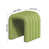 Contemporary Velvet Vanity Stool with Arch Design, Solid Wood, Backless and Armless — Perfect Bedroom Accent