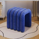 Contemporary Velvet Vanity Stool with Arch Design, Solid Wood, Backless and Armless — Perfect Bedroom Accent