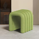 Contemporary Velvet Vanity Stool with Arch Design, Solid Wood, Backless and Armless — Perfect Bedroom Accent