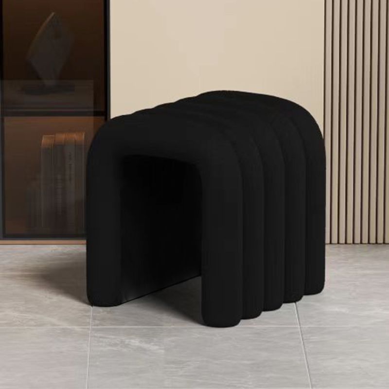 Contemporary Velvet Vanity Stool with Arch Design, Solid Wood, Backless and Armless — Perfect Bedroom Accent