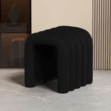 Contemporary Velvet Vanity Stool with Arch Design, Solid Wood, Backless and Armless — Perfect Bedroom Accent