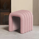 Contemporary Velvet Vanity Stool with Arch Design, Solid Wood, Backless and Armless — Perfect Bedroom Accent