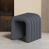 Contemporary Velvet Vanity Stool with Arch Design, Solid Wood, Backless and Armless — Perfect Bedroom Accent