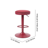 Modern Minimalist Backless Bar Stool with Cylindrical Carbon Steel Frame and Cotton-Linen Upholstery for Dining Room & Kitchen