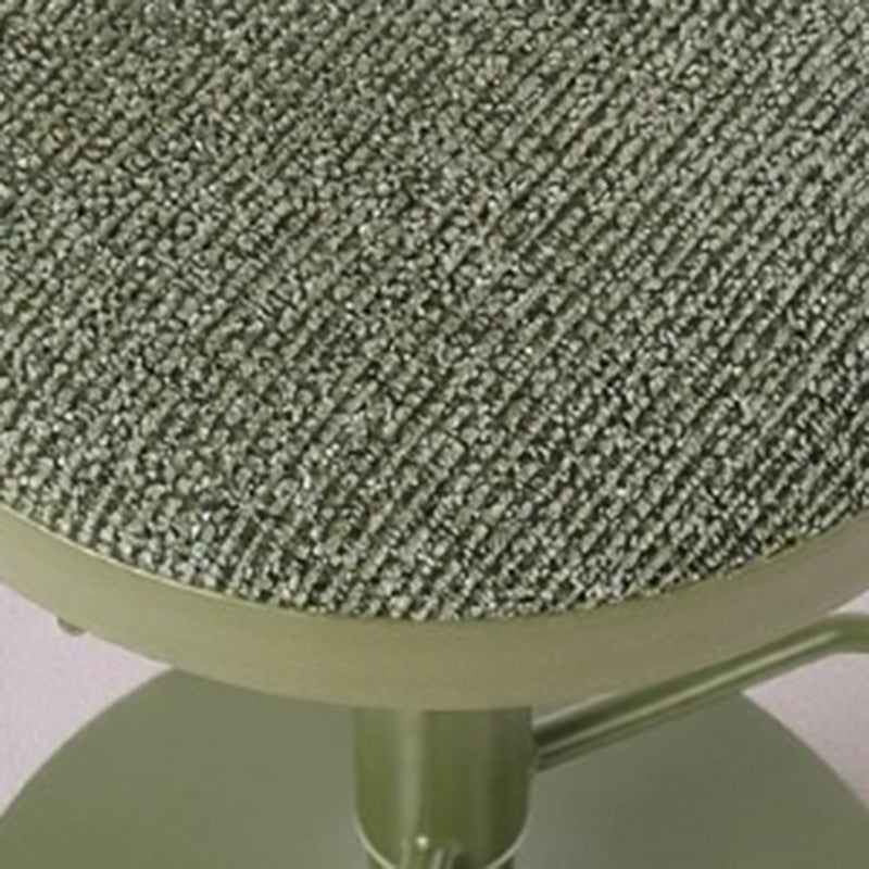 Modern Minimalist Backless Bar Stool with Cylindrical Carbon Steel Frame and Cotton-Linen Upholstery for Dining Room & Kitchen