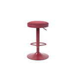 Modern Minimalist Backless Bar Stool with Cylindrical Carbon Steel Frame and Cotton-Linen Upholstery for Dining Room & Kitchen