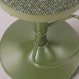 Modern Minimalist Backless Bar Stool with Cylindrical Carbon Steel Frame and Cotton-Linen Upholstery for Dining Room & Kitchen