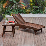 Traditional Rustic Cedar Rectangular Outdoor Recliner with Adjustable Backrest