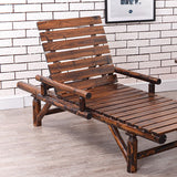 Traditional Rustic Cedar Rectangular Outdoor Recliner with Adjustable Backrest