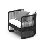 Traditional Chinese Curved PE Rattan Outdoor Sofa with Aluminum Alloy Frame, Fabric Upholstery, Backrest and Armrests