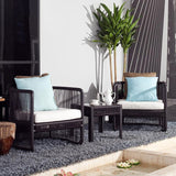Traditional Chinese Curved PE Rattan Outdoor Sofa with Aluminum Alloy Frame, Fabric Upholstery, Backrest and Armrests