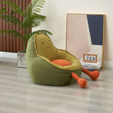 Contemporary Avocado-Shaped Fabric Kids' Accent Chair with Cushioned Backrest and Armrests — Modern Living Room Decor