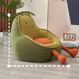 Contemporary Avocado-Shaped Fabric Kids' Accent Chair with Cushioned Backrest and Armrests — Modern Living Room Decor