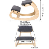 Modern Minimalist Curved Kids Desk Chair - Solid Wood Frame with Cotton-Linen Upholstery, Armless Backless Design for Home Office