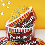 Contemporary Cylindrical Popcorn Bucket Pet Bed in Crystal Velvet and Arctic Velvet – Detachable Cat Bed for Bedroom