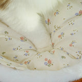 Traditional French Curved Rocking Cradle Sunshade – MDF Pet Bed for Cats with Fabric Cover, Bedroom-Ready