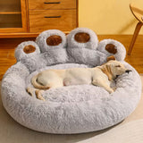 Modern Round Claw-Shaped Cat Bed in Arctic Velvet Plush – Ultra-Soft Polyester Fiber Pet Bed for Bedroom