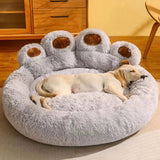 Modern Round Claw-Shaped Cat Bed in Arctic Velvet Plush – Ultra-Soft Polyester Fiber Pet Bed for Bedroom
