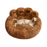 Modern Round Claw-Shaped Cat Bed in Arctic Velvet Plush – Ultra-Soft Polyester Fiber Pet Bed for Bedroom